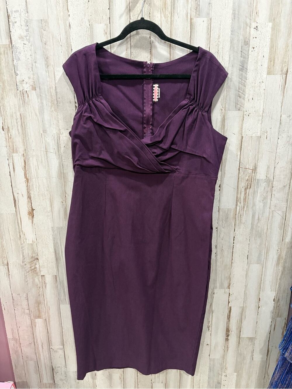 Pinup Couture Erin Wiggle Dress Womens 3X Purple Vintage Rockabilly Pencil Dress